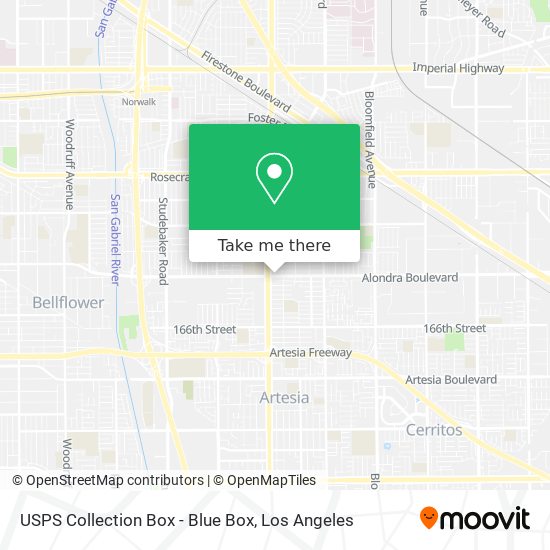 Mapa de USPS Collection Box - Blue Box