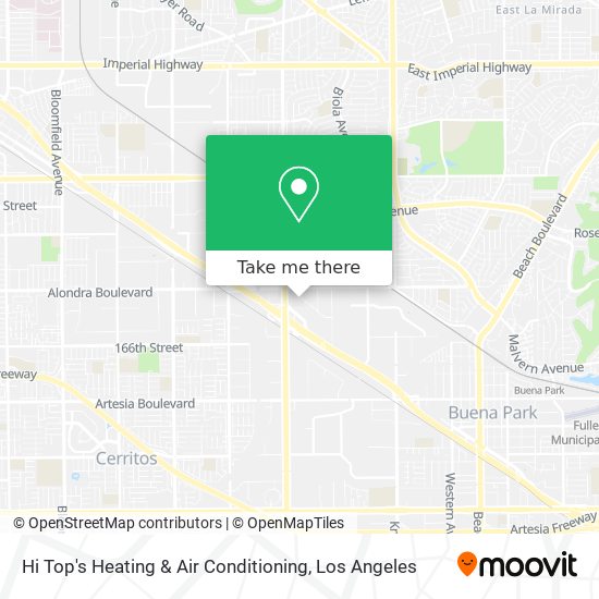 Hi Top's Heating & Air Conditioning map