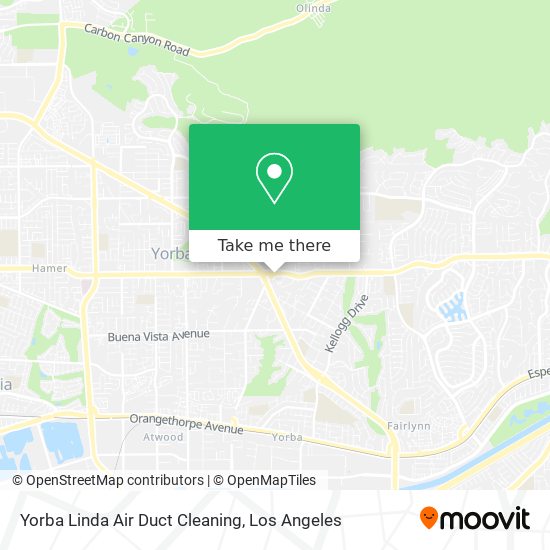 Mapa de Yorba Linda Air Duct Cleaning