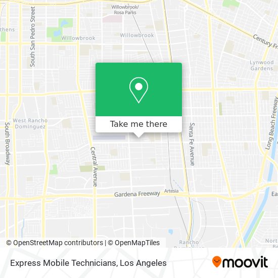 Express Mobile Technicians map