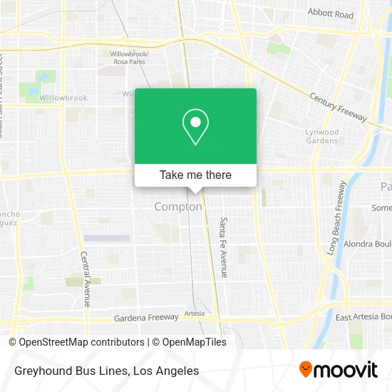 Mapa de Greyhound Bus Lines