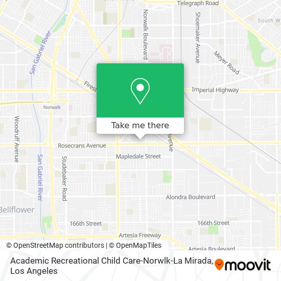Mapa de Academic Recreational Child Care-Norwlk-La Mirada