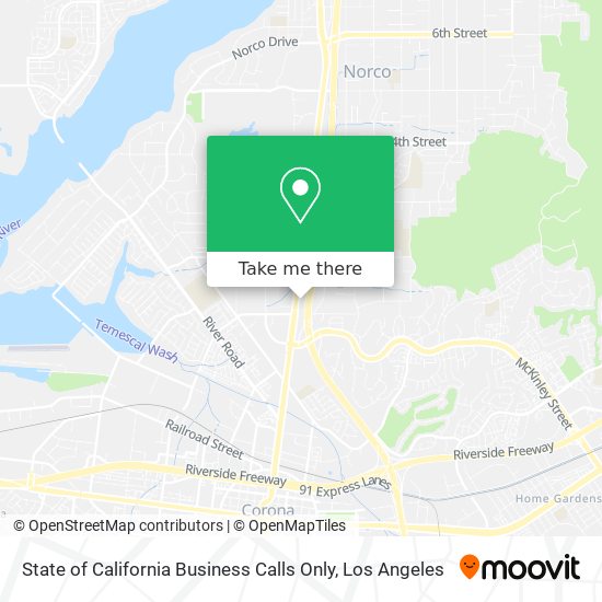 Mapa de State of California Business Calls Only