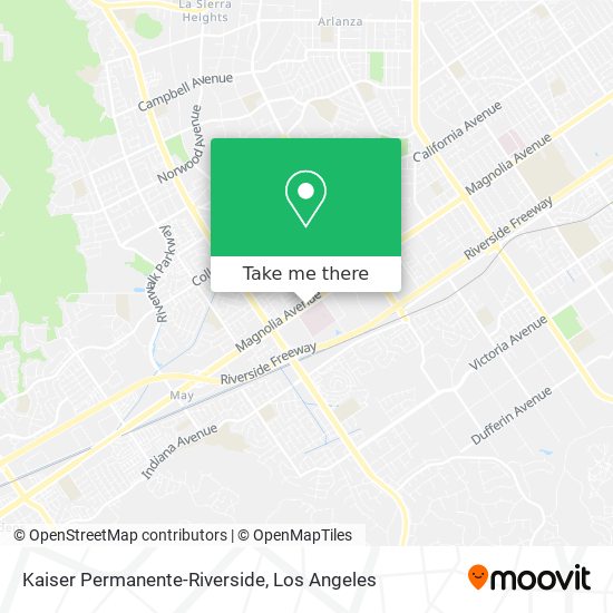 Mapa de Kaiser Permanente-Riverside