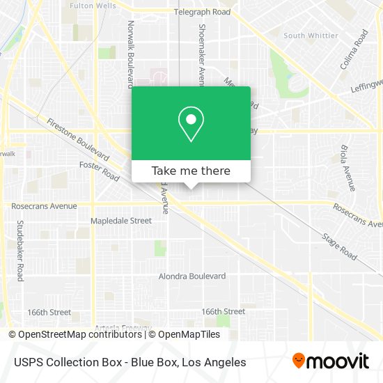 Mapa de USPS Collection Box - Blue Box