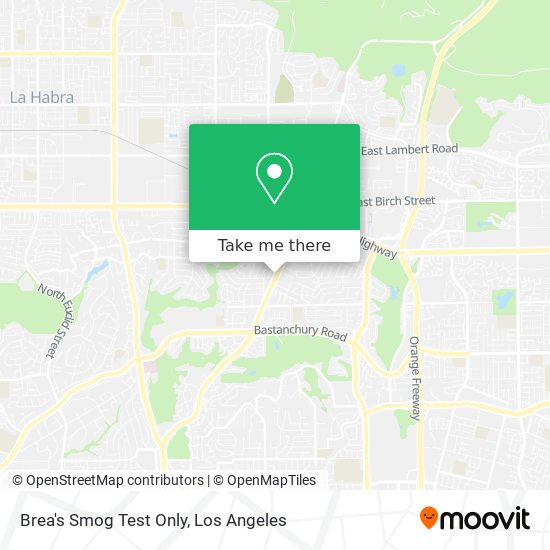 Brea's Smog Test Only map