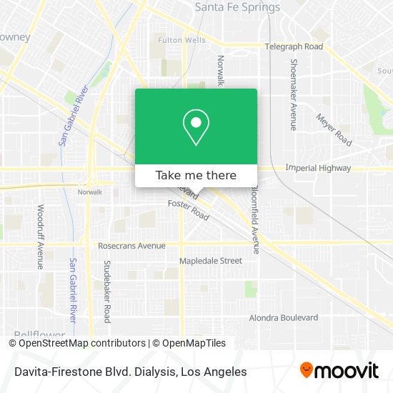 Davita-Firestone Blvd. Dialysis map