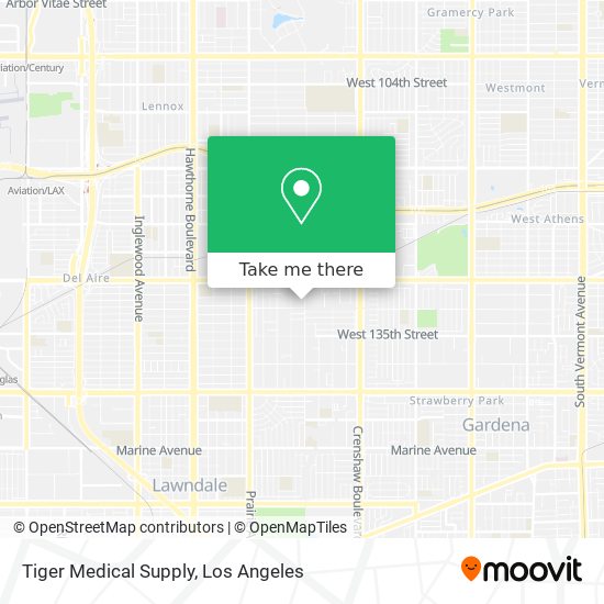 Tiger Medical Supply map