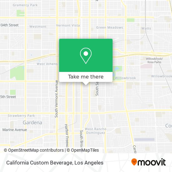 California Custom Beverage map