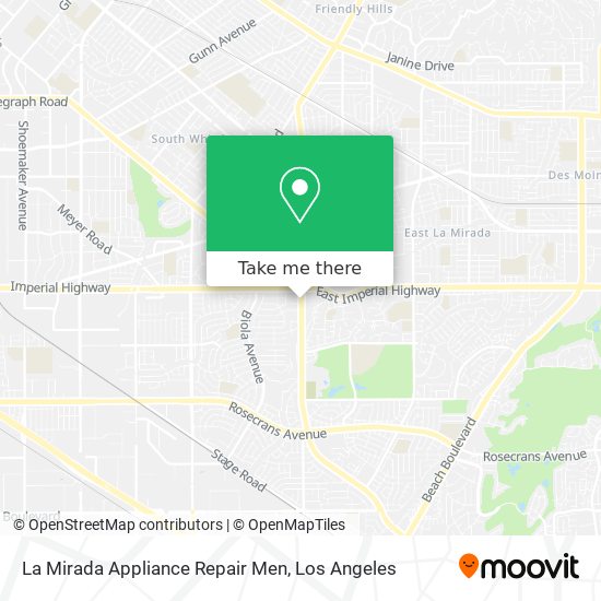 Mapa de La Mirada Appliance Repair Men