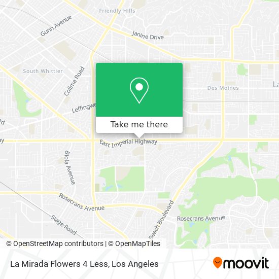 La Mirada Flowers 4 Less map