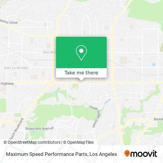 Maximum Speed Performance Parts map