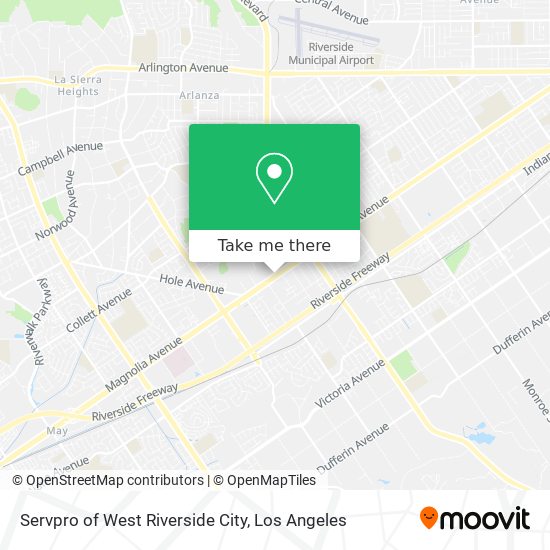 Servpro of West Riverside City map