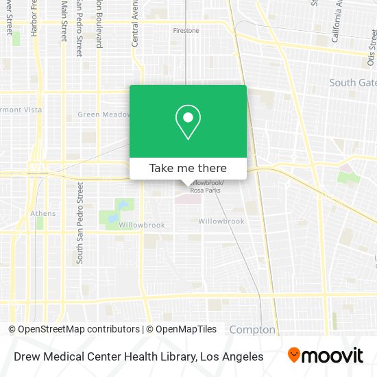Drew Medical Center Health Library map