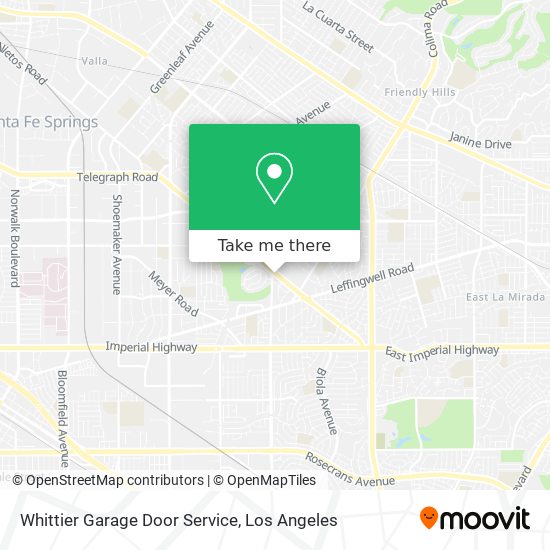 Whittier Garage Door Service map