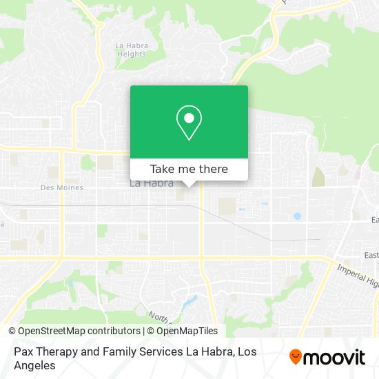 Pax Therapy and Family Services La Habra map