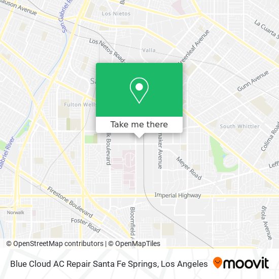 Mapa de Blue Cloud AC Repair Santa Fe Springs