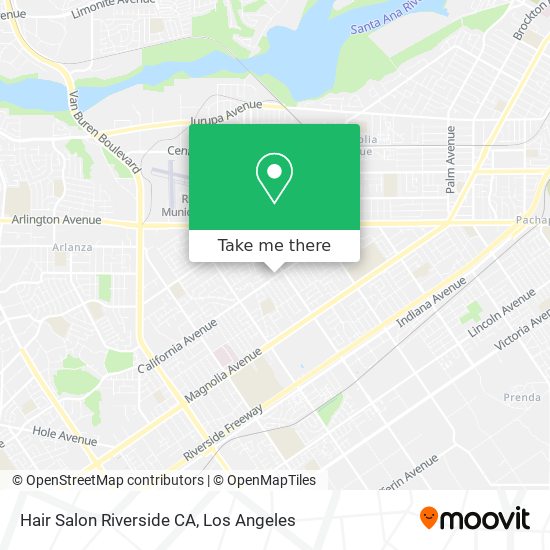 Mapa de Hair Salon Riverside CA