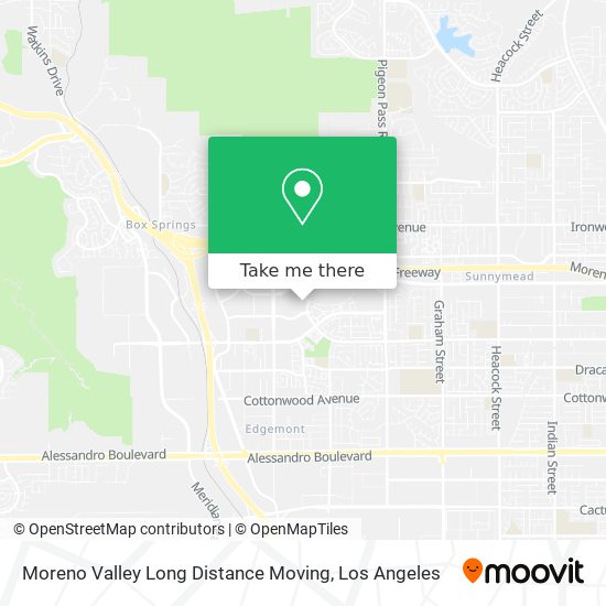 Moreno Valley Long Distance Moving map