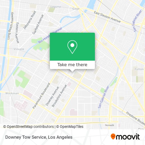 Downey Tow Service map