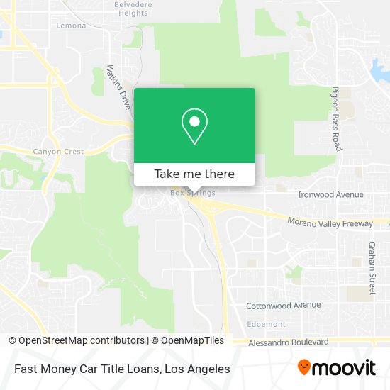 Fast Money Car Title Loans map