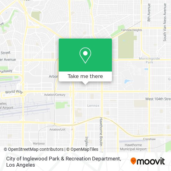 City of Inglewood Park & Recreation Department map
