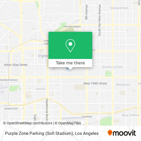 Purple Zone Parking (Sofi Stadium) map