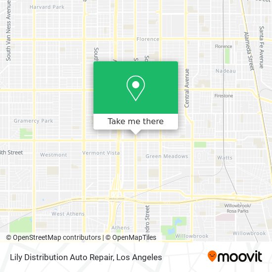 Mapa de Lily Distribution Auto Repair