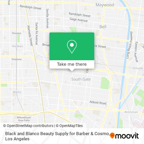 Black and Blanco Beauty Supply for Barber & Cosmo map