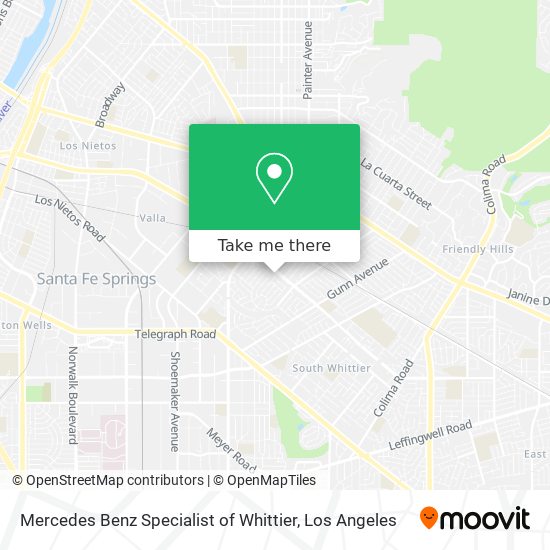 Mercedes Benz Specialist of Whittier map