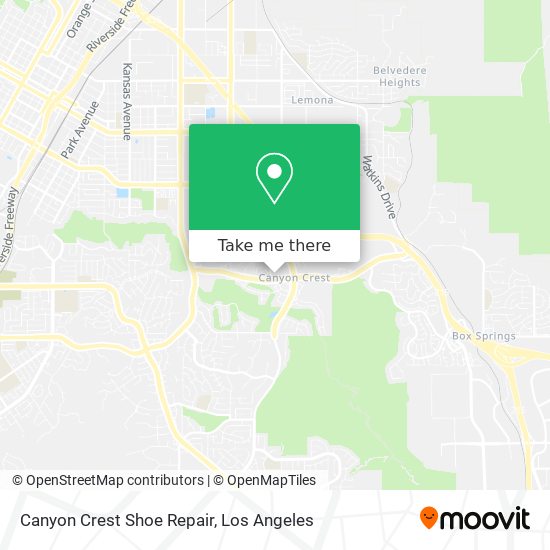 Canyon Crest Shoe Repair map