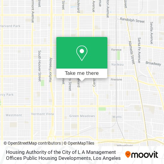 Mapa de Housing Authority of the City of L A Management Offices Public Housing Developments