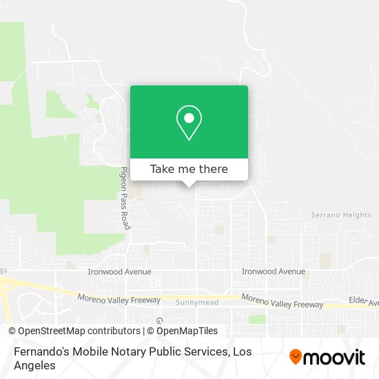 Fernando's Mobile Notary Public Services map