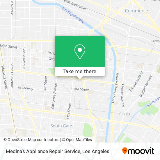 Medina's Appliance Repair Service map