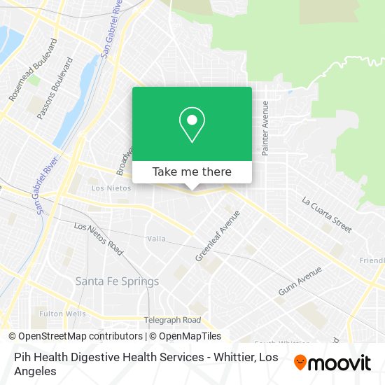 Mapa de Pih Health Digestive Health Services - Whittier