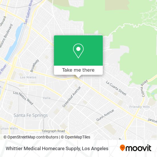 Mapa de Whittier Medical Homecare Supply