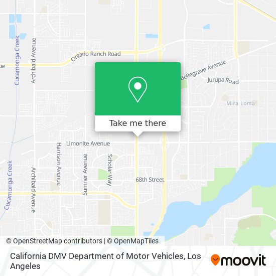 California DMV Department of Motor Vehicles map