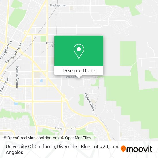 University Of California, Riverside - Blue Lot #20 map