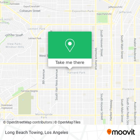 Long Beach Towing map