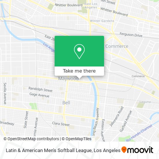 Latin & American Men's Softball League map