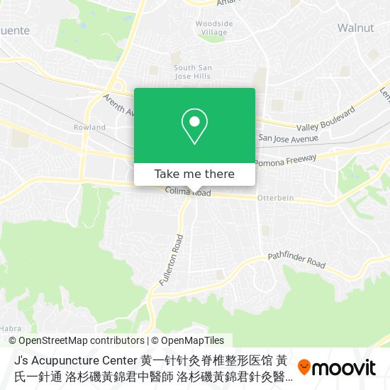 Mapa de J's Acupuncture Center 黄一针针灸脊椎整形医馆 黃氏一針通 洛杉磯黃錦君中醫師 洛杉磯黃錦君針灸醫師