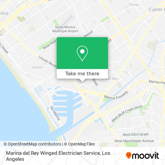 Marina del Rey Winged Electrician Service map