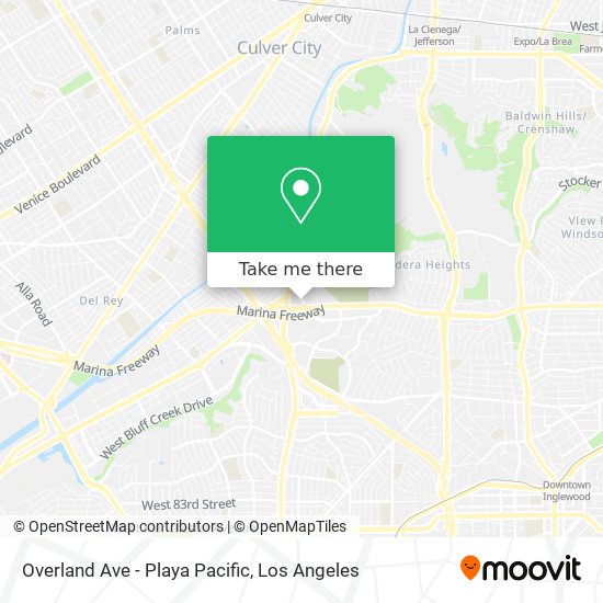 Overland Ave - Playa Pacific map