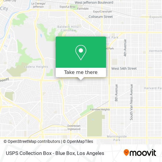 Mapa de USPS Collection Box - Blue Box