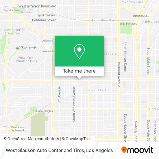 West Slauson Auto Center and Tires map