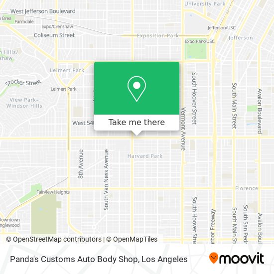 Panda's Customs Auto Body Shop map