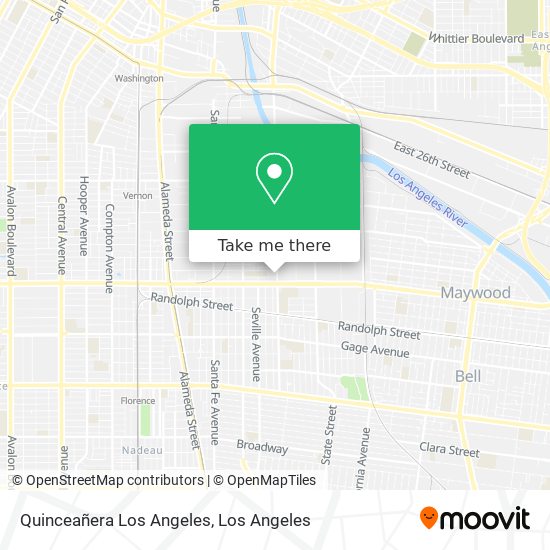 Quinceañera Los Angeles map