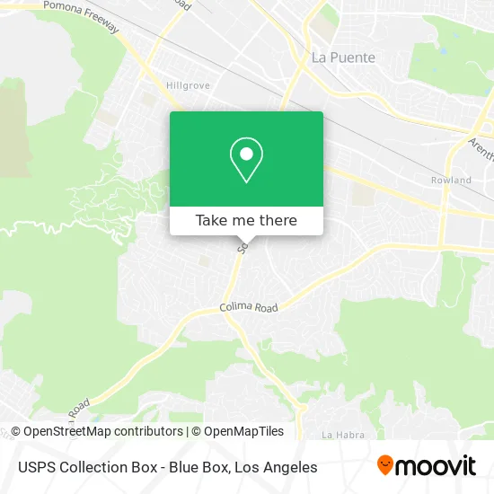 Mapa de USPS Collection Box - Blue Box