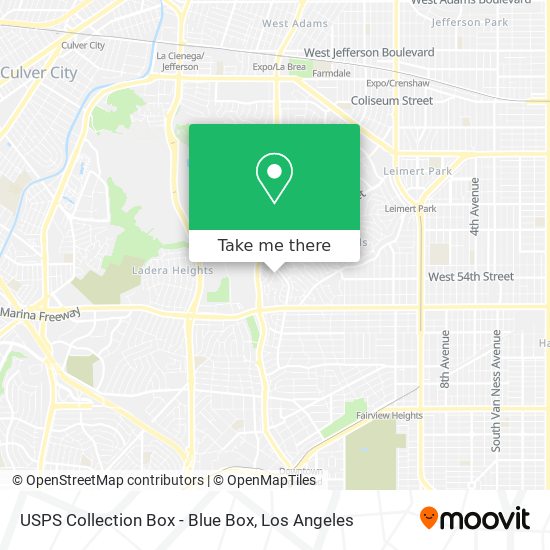 Mapa de USPS Collection Box - Blue Box