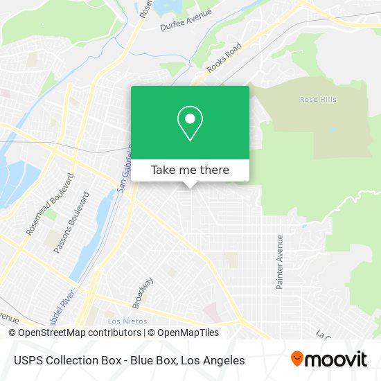 Mapa de USPS Collection Box - Blue Box